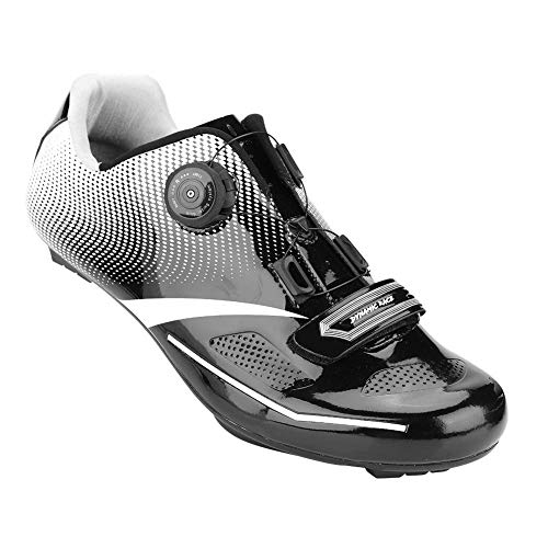 Alomejor 1 par de Zapatos de Ciclismo de Moda Antideslizantes SPD Lock System Zapatos de Ciclismo Transpirable Zapatos de Bicicleta de Carretera Hombres Adultos(43-Black)