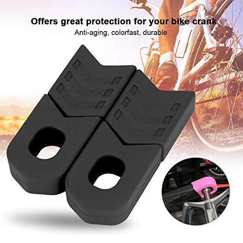 Alomejor 1 Piar Crank Cover Protector de Brazo de Funda Protectora para Bicicleta de Silicona para la mayoría de Las Bicicletas Mountain Road(Black)