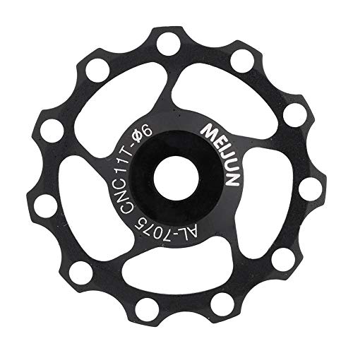 Alomejor 11T / 13T Polea desviadora Rueda Trasera de Aluminio Rueda desviadora Polea Trasera Rueda guía Bicicleta Rueda guía para Mountain Road Bike(11T-Black)