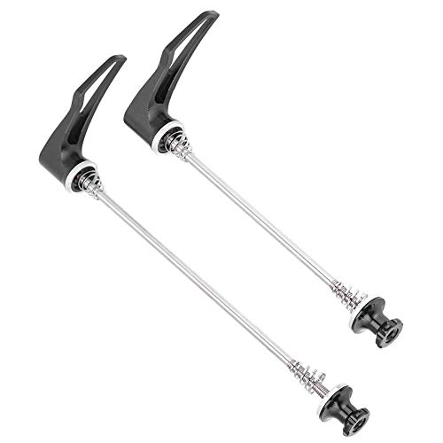 Alomejor Brochetas de aleación de Titanio y Pinchos para Bicicletas para Mountain Bike Road Bicycle Quick Release(100/135 -Black)