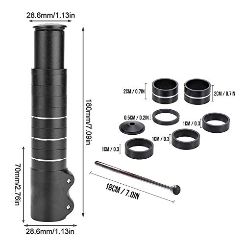 Alomejor Extensor de Vástago de Bicicleta Elevador de Manillar de Bicicleta Extensor de Cabeza hacia Arriba (180mm)