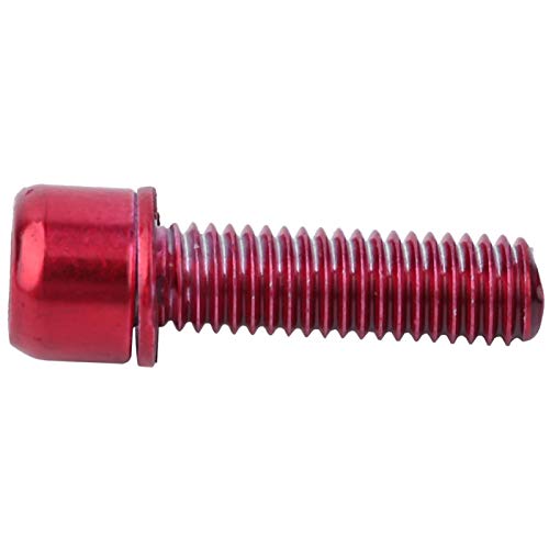 Alomejor M5x18mm Tornillo de vástago de Bicicleta Perno de vástago de Bicicleta Piezas de Manillar de dirección de Bicicleta con Espaciador(Rojo)