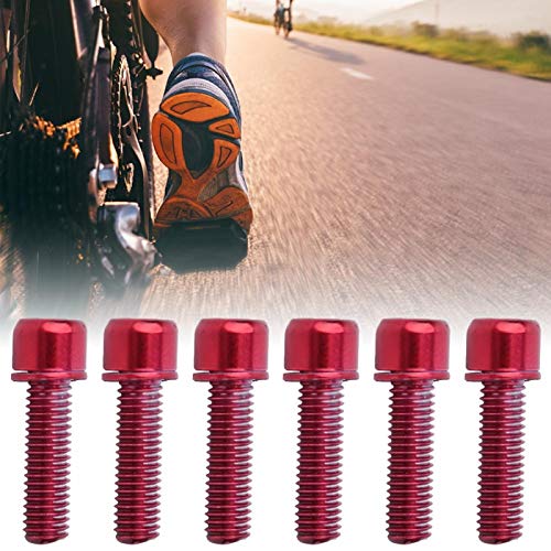 Alomejor M5x18mm Tornillo de vástago de Bicicleta Perno de vástago de Bicicleta Piezas de Manillar de dirección de Bicicleta con Espaciador(Rojo)