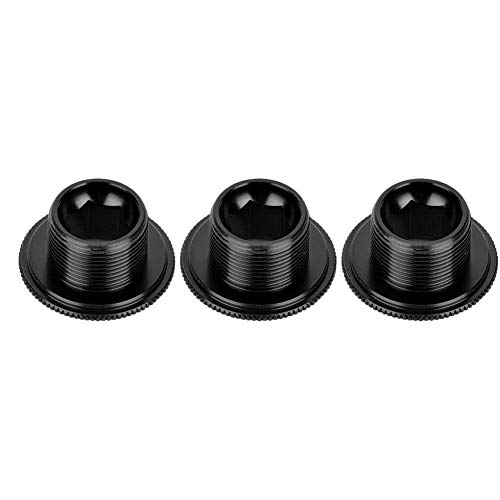 Alomejor Pernos de manivela de Bicicleta Tapa de manivela de aleación de Aluminio Tapa de manivela de Bicicleta Juego de bielas de Bicicleta Tapa de Tornillo 3 Piezas 18 mm(Black)