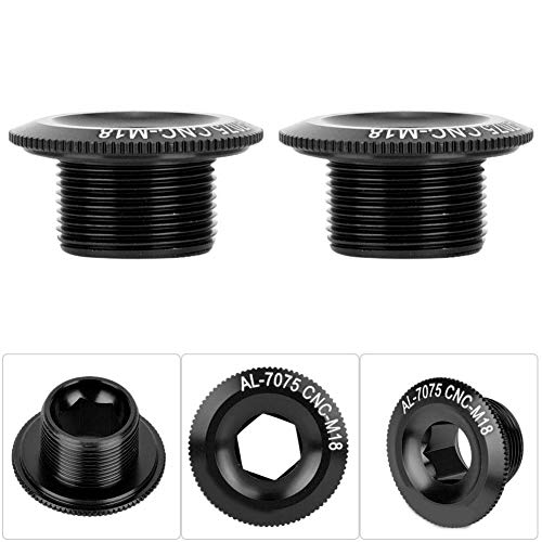 Alomejor Pernos de manivela de Bicicleta Tapa de manivela de aleación de Aluminio Tapa de manivela de Bicicleta Juego de bielas de Bicicleta Tapa de Tornillo 3 Piezas 18 mm(Black)