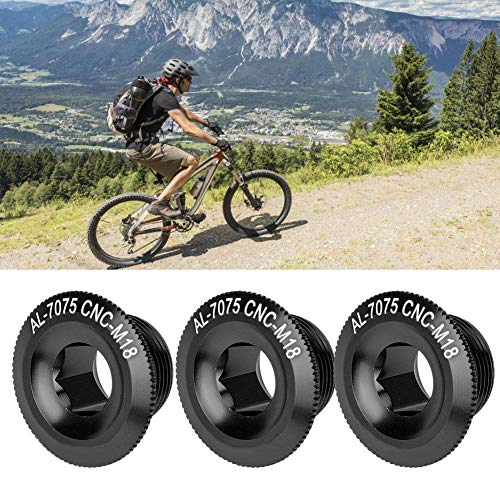 Alomejor Pernos de manivela de Bicicleta Tapa de manivela de aleación de Aluminio Tapa de manivela de Bicicleta Juego de bielas de Bicicleta Tapa de Tornillo 3 Piezas 18 mm(Black)