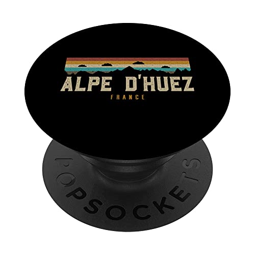 Alpe D'Huez Vintage Montañas Senderismo Camping Francia Retro PopSockets PopGrip Intercambiable