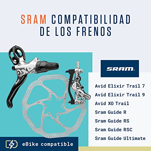 Alphatrail Pastillas de Freno - Compatible con SRAM Guide & Avid Trail I Sinterizado Pastilla de Freno MTB con Alto kilometraje I Avid Elixir Trail 7 9 XO & Guide R RS RSC Ultimate