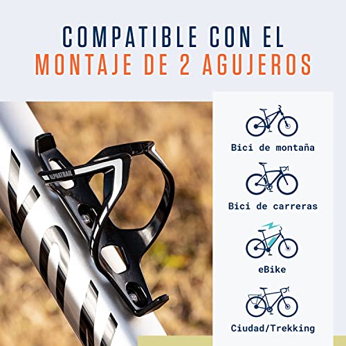 Alphatrail Portabidón para Bicicleta I Garantía Anti-Rotura de por Vida I 36g Lightweight Diseño I Incl. Tornillos I Compatible con Cube, SKS, Elite, Topeak y Otras Botellas de Bebida I Lanco