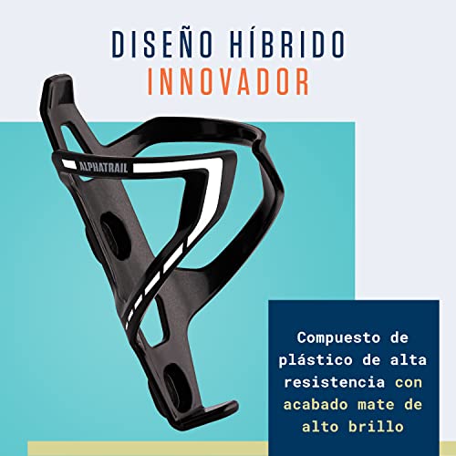 Alphatrail Portabidón para Bicicleta I Garantía Anti-Rotura de por Vida I 36g Lightweight Diseño I Incl. Tornillos I Compatible con Cube, SKS, Elite, Topeak y Otras Botellas de Bebida I Lanco