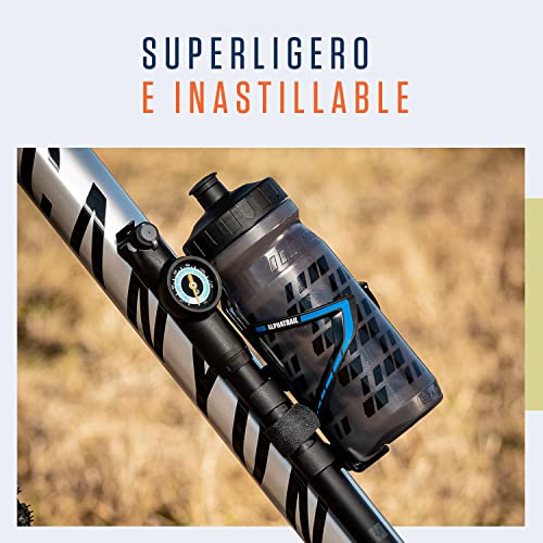 Alphatrail Portabidón para Bicicleta I Garantía Anti-Rotura de por Vida I 36g Lightweight Diseño I Incl. Tornillos I Compatible con Cube, SKS, Elite, Topeak y Otras Botellas de Bebida I Azul