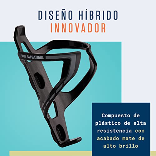 Alphatrail Portabidón para Bicicleta I Garantía Anti-Rotura de por Vida I 36g Lightweight Diseño I Incl. Tornillos I Compatible con Cube, SKS, Elite, Topeak y Otras Botellas de Bebida I Gris