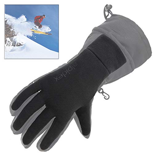 ALPIDEX Guantes internos Guantes Interiores Shaven Sheep Guantes Ligeros Finos Calientes Liner Interior Rugoso Material elástico, Tamaño:M, Color:Black