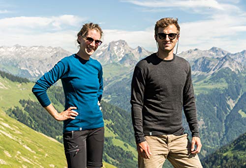 Alpin Loacker - Camiseta de manga larga de merino, 230 g/m, 100 % lana de merino, para mujer, con regulación del calor, para deporte, ocio, talla a elegir (azul, m)