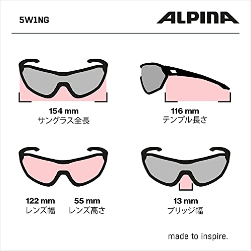 ALPINA, 5W1NG CM+ Gafas Deportivas, Black Turquoise, One Size, Unisex-Adult (A8656)