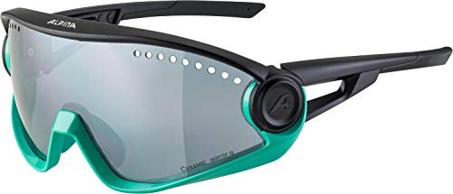 ALPINA, 5W1NG CM+ Gafas Deportivas, Black Turquoise, One Size, Unisex-Adult (A8656)