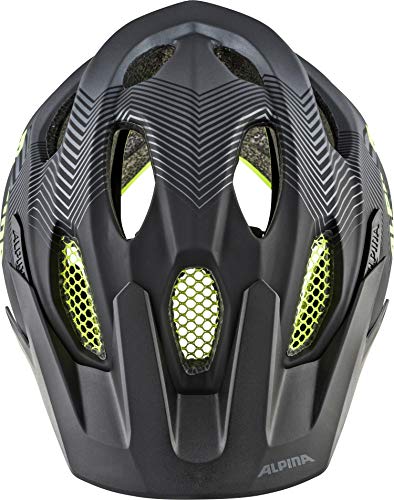 Alpina Carapax JR. Casco de Ciclismo, Unisex-Youth, Black-Neon Yellow, 51-56