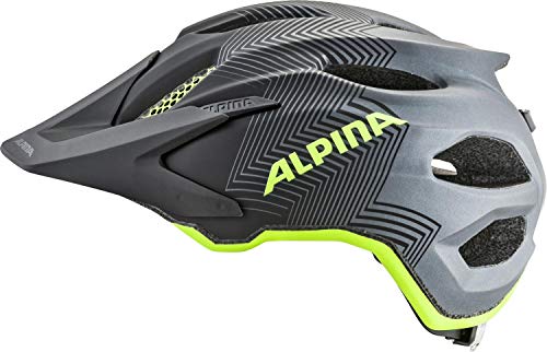 Alpina Carapax JR. Casco de Ciclismo, Unisex-Youth, Black-Neon Yellow, 51-56