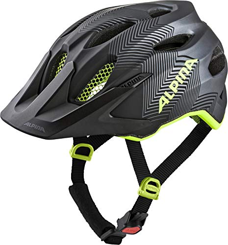 Alpina Carapax JR. Casco de Ciclismo, Unisex-Youth, Black-Neon Yellow, 51-56