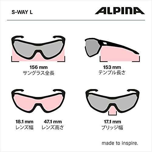 Alpina S-Way L VLMRB Gafas Deportivas, Unisex Adultos, Carbón Mate-Negro, talla única