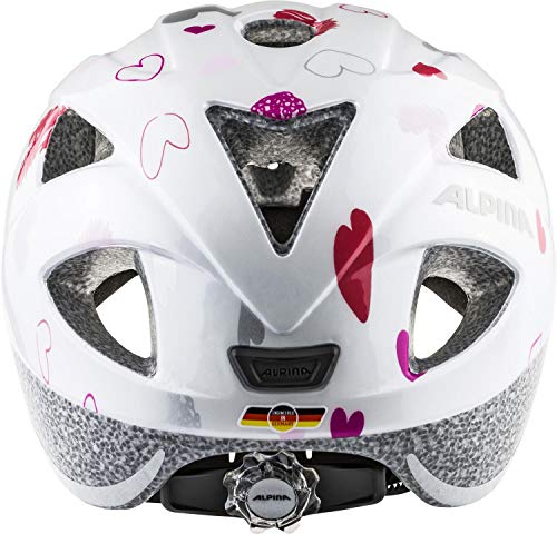 ALPINA Ximo Casco de Bicicleta, Niñas, Blanco (White Hearts), 49-54