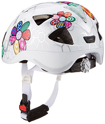 ALPINA Ximo Flash Casco de Bicicleta, Girls, White Flower, 49-54