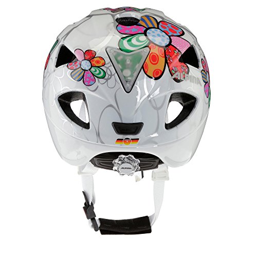 ALPINA Ximo Flash Casco de Bicicleta, Girls, White Flower, 49-54