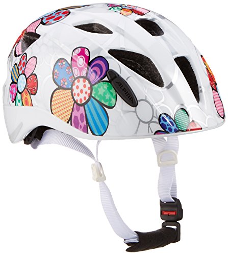 ALPINA Ximo Flash Casco de Bicicleta, Girls, White Flower, 49-54