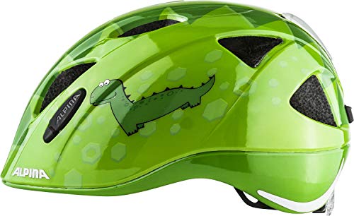 Alpina XIMO Flash Casco de Bicicleta, Unisex-Youth, Green Dino, 49-54