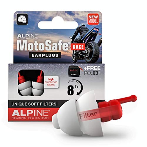 Alpine MotoSafe Race Tapones para los oídos - Tapones para carreras - Evita daños auditivos durante la práctica del motociclismo - El tráfico sigue siendo audible - Tapones reutilizables