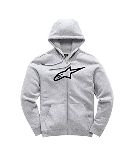 Alpinestar Ageless II Fleece Pull zippé Coupe Moderne Avec Logo imprimé, Hombre, Grey Heather/Black, S