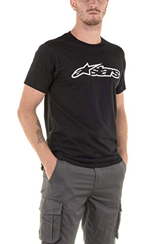 Alpinestar Blaze Classic tee Camiseta de Manga Corta con Logo de Corte Moderno, Hombre, Black/Grey, L