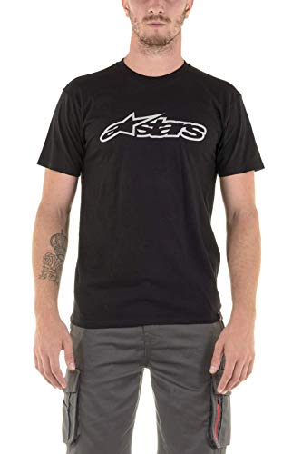 Alpinestar Blaze Classic tee Camiseta de Manga Corta con Logo de Corte Moderno, Hombre, Black/Grey, L