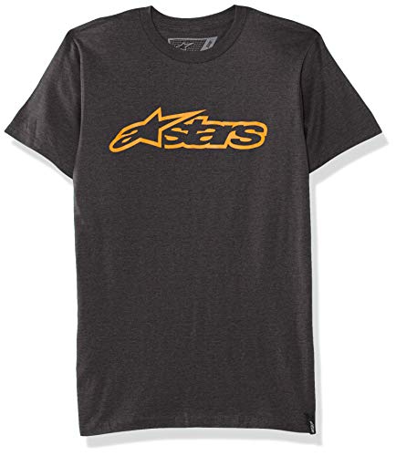 Alpinestar Blaze Classic tee Camiseta de Manga Corta con Logo de Corte Moderno, Hombre, Charcoal Heath./Orange, S