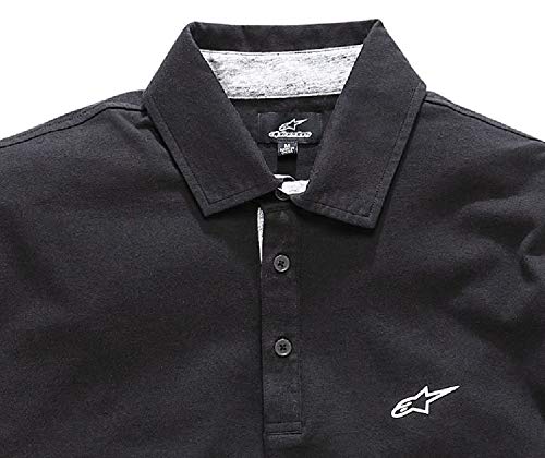 Alpinestar Eternal Polo de Manga Corta con Logo de Goma en el Pecho, Hombre, Black, S