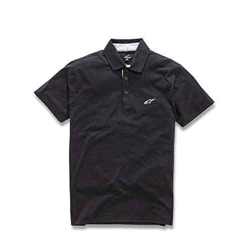 Alpinestar Eternal Polo de Manga Corta con Logo de Goma en el Pecho, Hombre, Black, S