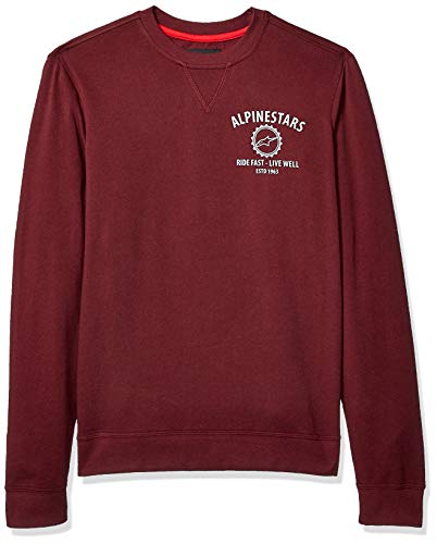 Alpinestar Gear Fleece Sudadera Deportiva con Grafica de inspiracion motoristica, Hombre, Burgundy, S