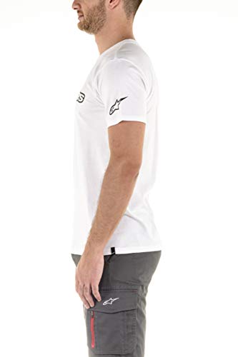 Alpinestar Wordmark tee Camiseta de Manga Logo de Corte Moderno, Hombre, Blanco, M