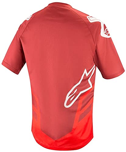Alpinestars Racer V2 SS Jersey Camiseta, Borgoña Rojo Brillante Blanco, XL para Hombre