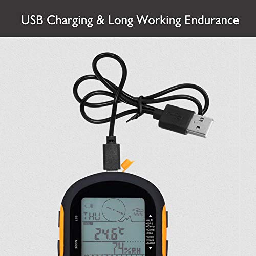 Altímetro multifunción con brújula IPX4, recargable por USB, receptor de navegación digital GPS, barómetro para uso al aire libre