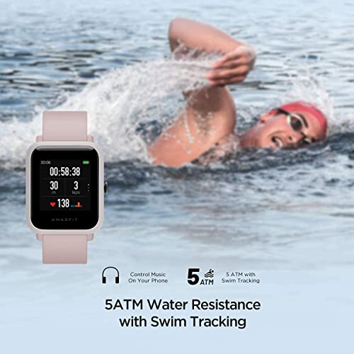 Amazfit Bip S Smartwatch Reloj Inteligente Fitness Rastreador con Monitor cardíaco y Gimnasia batería útil de 40 días duración Sumergible 5 ATM Bluetooth 5.0 / BLE Andriod iOS (Blanco)