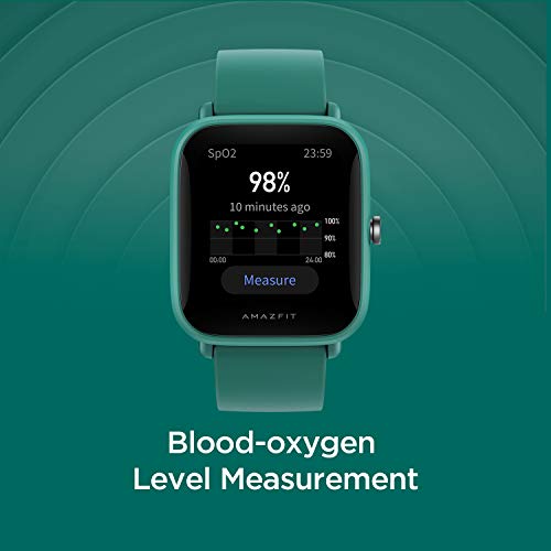 Amazfit Bip U Series Smartwatch Fitness Reloj Inteligente 60+ Modos Deportivos 1.43" Pantalla táctil a Color Grande 5 ATM (SpO2) Oxígeno en Sangre Frecuencia Cardíaca, Verde
