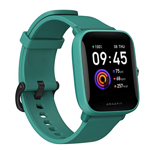 Amazfit Bip U Series Smartwatch Fitness Reloj Inteligente 60+ Modos Deportivos 1.43" Pantalla táctil a Color Grande 5 ATM (SpO2) Oxígeno en Sangre Frecuencia Cardíaca, Verde