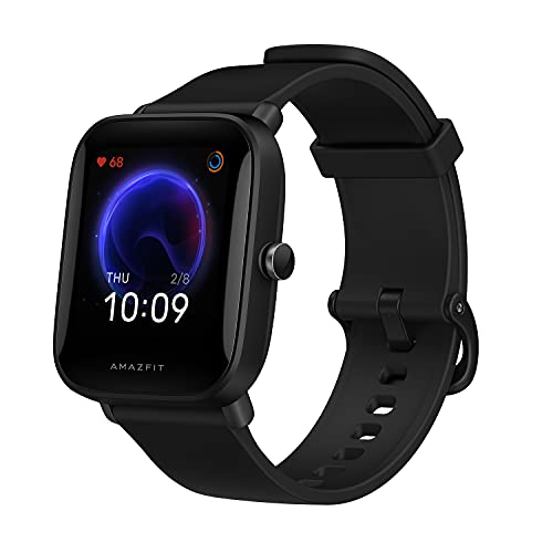 Amazfit Bip U Smartwatch Fitness Reloj Inteligente 60+ Modos Deportivos 1.43" Pantalla táctil a Color Grande 5 ATM Oxígeno en Sangre SpO2Frecuencia Cardíaca IOS y Android-Negro