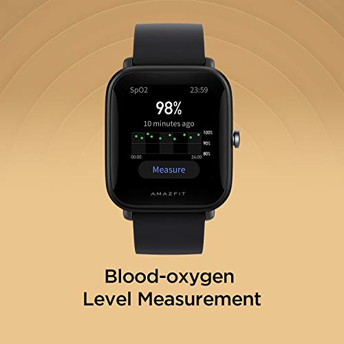 Amazfit Bip U Smartwatch Fitness Reloj Inteligente 60+ Modos Deportivos 1.43" Pantalla táctil a Color Grande 5 ATM Oxígeno en Sangre SpO2Frecuencia Cardíaca IOS y Android-Negro