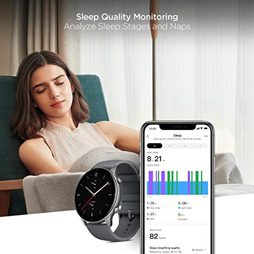 Amazfit GTR 2e Smartwatch Reloj Inteligente 90 Modos Deportivo 5 ATM Duración de la batería 25 Días Medición de la saturación de oxígeno en Sangre, Gris