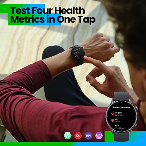 Amazfit GTR 3 Smartwatch Pantalla AMOLED de 1.39" Reloj Inteligente Fitness GPS 150 +Modos Deportivos 21 días de duración de la batería Monitoreo de Salud Alexa Integrado Zepp OS Sistema 5 ATM (Gris)