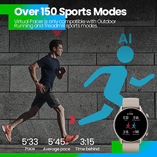 Amazfit GTR 3 Smartwatch Pantalla AMOLED de 1.39" Reloj Inteligente Fitness GPS 150 +Modos Deportivos 21 días de duración de la batería Monitoreo de Salud Alexa Integrado Zepp OS Sistema 5 ATM (Gris)
