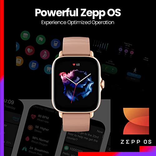 Amazfit GTS 3 Smartwatch Fitness Monitoreo de Ciclo Femenino con Frecuencia Cardíaca, SpO2 Sueño Estrés Reloj Inteligente con150+ Modos Deportivos GPS 5 ATM a Prueba de Agua Alexa Integrado Rosa