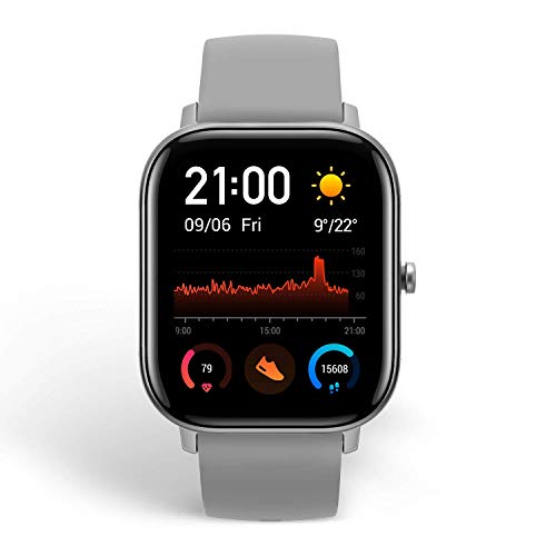 Amazfit GTS Reloj Smartwactch Deportivo | 14 días Batería | GPS+Glonass | Sensor Seguimiento Biológico BioTracker™ PPG | Frecuencia Cardíaca | Natación | Bluetooth 5.0 (iOS & Android) Gris